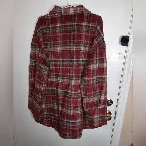 Oversized Button Up Polyester Wool Blend Shacket Coat Size Xl. - Picture 13 of 17